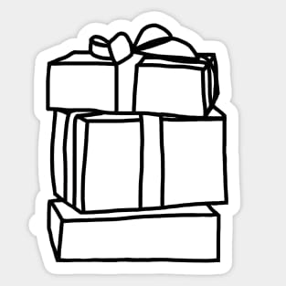 Stack of Three Wrapped Gift Boxes for Christmas Sticker